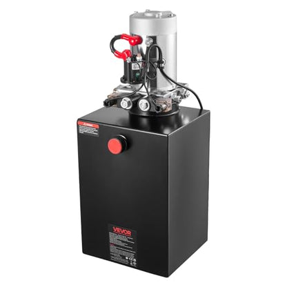 Mophorn 20 Quart Hydraulic Power Unit Double Acting Hydraulic Dump Trailer Pump (12V DC Double Action Powering Unit, SAE #6 Ports, 3200 PSI, 20 Quart Steel Reservoir)