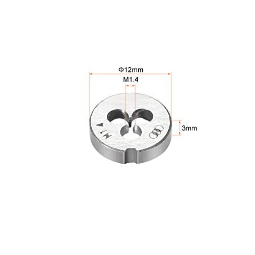 uxcell M1.4 X 0.3 Metric Round Die, Machine Thread Right Hand Threading Die, Alloy Steel Screw Thread Cutting Die