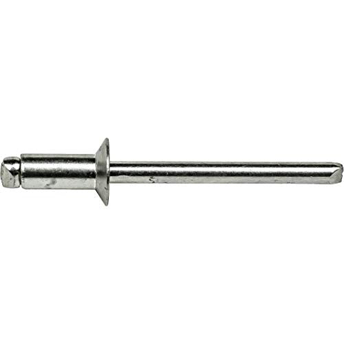 Fastenere - 1/8" x 3/16" Countersunk Head Pop Rivets - Aluminum, Stronger Steel Mandrel, Ideal for Flexible to Rigid Connections, Grip Range: .126" - .187" (100 pcs) - size: 1/8" x 1/4" (4-4) (100 Pack)