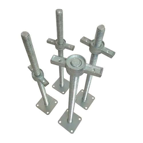 4 Pack 24" Adjustable Leveling Jack Feet Screw for Baker-Style Scaffolding - size: solid 24"