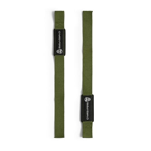 Gymreapers Lifting Wrist Straps for Weightlifting, Bodybuilding, Powerlifting, Strength Training, & Deadlifts - Padded Neoprene with 18" Cotton - color: Military Green