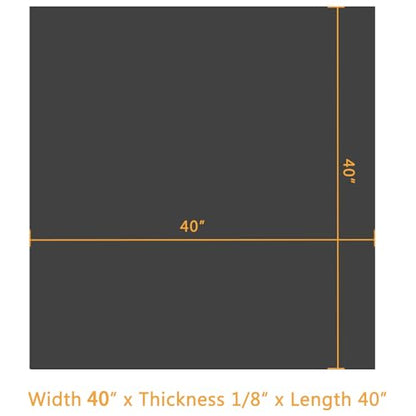 HooTown Solid Rubber Sheets Strips, No Adhesive Neoprene Rubber Rolls Seal - size: 40” Wide x 40” Long, style: 1/8" Thick