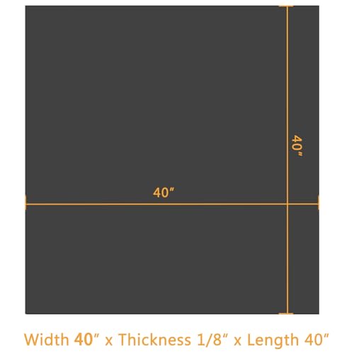 HooTown Solid Rubber Sheets Strips, No Adhesive Neoprene Rubber Rolls Seal - size: 40” Wide x 40” Long, style: 1/8" Thick