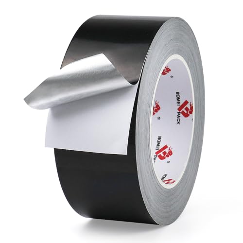 BOMEI PACK Black Aluminum Tape, 2 Inch x 165 Feet, Black Foil Tape for HVAC, Air Ducts, Pipe, Metal Repair, Waterproof - size: 2 Inch