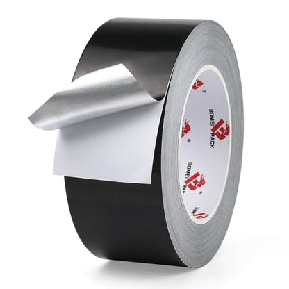 BOMEI PACK Black Aluminum Tape, 2 Inch x 165 Feet, Black Foil Tape for HVAC, Air Ducts, Pipe, Metal Repair, Waterproof - size: 2 Inch
