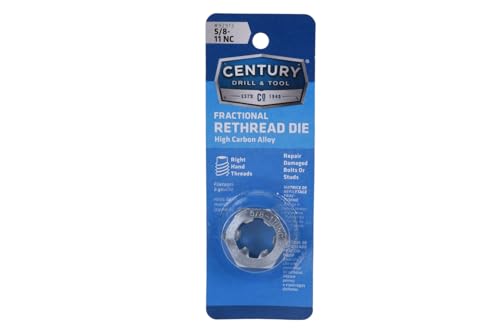 Century Drill & Tool 92913 Fractional Right Hand Rethreading Die, 5/8-11 NC - size: 5/8-11 NC