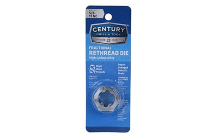 Century Drill & Tool 92913 Fractional Right Hand Rethreading Die, 5/8-11 NC - size: 5/8-11 NC
