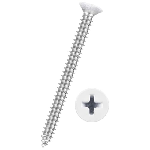 50pcs Phillips Wood Screws #8x2 304 Stainless Steel White Head - color: White Head, size: #8x2"