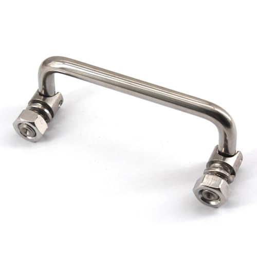 (2 Pieces) 180mm Foldable Pull Handle Cabinet Knob 304 Stainless Steel Industrial U-Shaped Handle for Distribution Box,Tool Box - color: 180mm