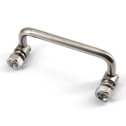 (2 Pieces) 180mm Foldable Pull Handle Cabinet Knob 304 Stainless Steel Industrial U-Shaped Handle for Distribution Box,Tool Box - color: 180mm