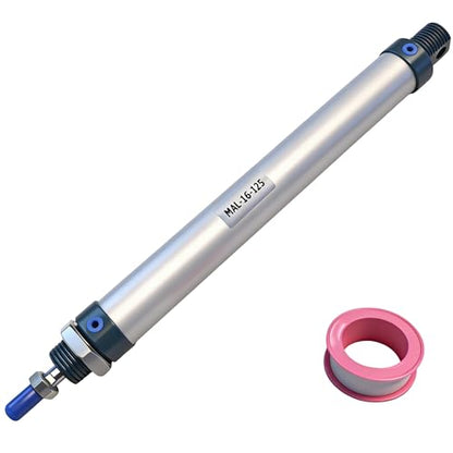 CG WEITENG Pneumatic Mini Pneumatic Cylinder MAL Single Rod Aluminum Double Acting Pneumatic Cylinder 16mm Bore 125mm Stroke(MAL16x125) - color: MAL-16 mm, size: 125 mm
