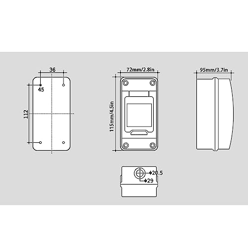 3 Way Circuit Breaker Box, IP65 Waterproof, for Indoor and Outdoor - style: 3 WAY-2.8*6*3.5Inch