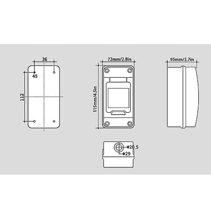 3 Way Circuit Breaker Box, IP65 Waterproof, for Indoor and Outdoor - style: 3 WAY-2.8*6*3.5Inch