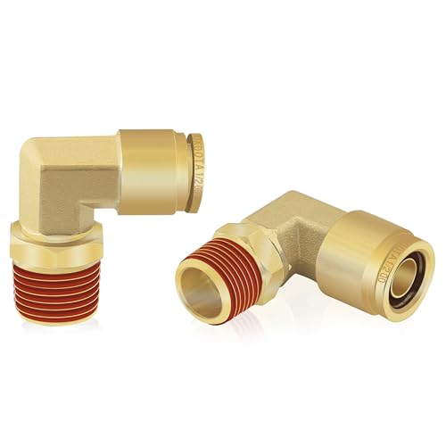 2 PCS DOT Quick Connect Air Fittings 1/2" Tube OD X 1/2" NPT Elbow - size: 1/2" Tube OD x 1/2" NPT - 2 PCS