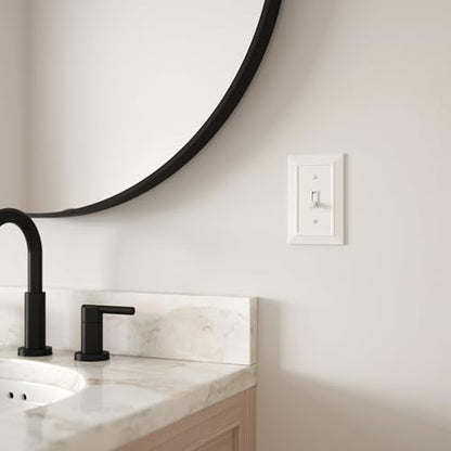 Franklin Brass Classic Architecture (1-Pack) Decorative Light Switch Cover Pure White 2-Gang Wall Plate Double Toggle Plate Covers Electrical Outlet Guard W35244-PW-C - size: 1 Count (Pack of 1), style: Switch