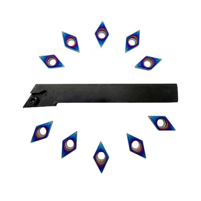 DCMT32.51Coated Carbide Inserts with DJCR1212H11 Lathe Turning Tool Holder - size: SDJCR1212H11+DCMT11T304