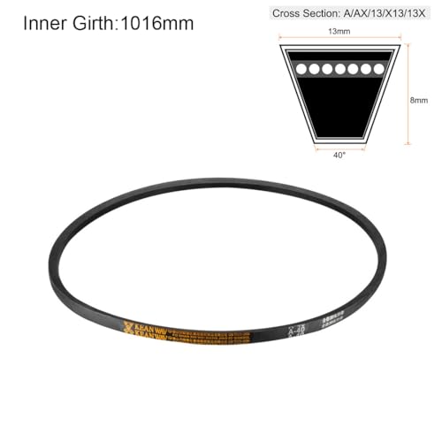 uxcell A40 Drive V-Belts 40" Inner Length 13mm Width 8mm Thick JIS Standard A-Section Rubber Drive Industrial Transmission Belt - size: 40"