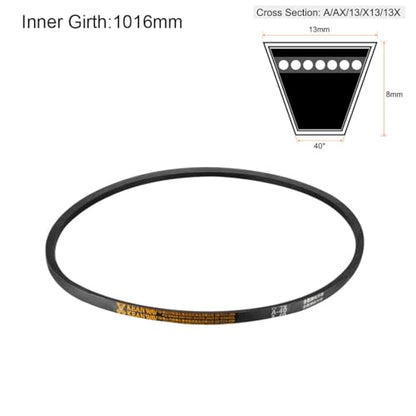 uxcell A40 Drive V-Belts 40" Inner Length 13mm Width 8mm Thick JIS Standard A-Section Rubber Drive Industrial Transmission Belt - size: 40"