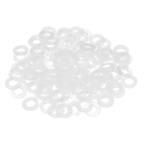 PATIKIL 125 Pcs Nylon Flat Washer M5 5mm ID 10mm OD 1mm THK White - color: White, size: 5mm x 10mm x 1mm