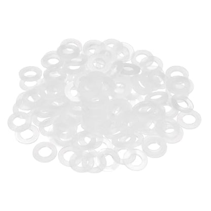 PATIKIL 125 Pcs Nylon Flat Washer M5 5mm ID 10mm OD 1mm THK White - color: White, size: 5mm x 10mm x 1mm