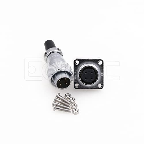 WS16 4 Pin Aviation Connector Waterproof Plug Male Female Square Socket Metal Threaded Signal LED Industrial Equipment - size: 4Pin
