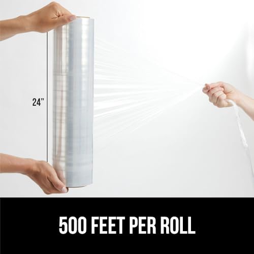 GORILLA GRIP Stretch Film Shrink Wrap for Moving, 500'x24" Roll - size: 24" - 500 FT Roll