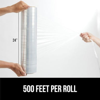 GORILLA GRIP Stretch Film Shrink Wrap for Moving, 500'x24" Roll - size: 24" - 500 FT Roll
