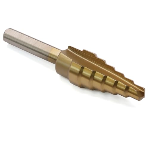 Uenhoy Titanium Step Drill Bit 3/16"-1/2" 6 Sizes HSS for Metal Plastic - size: 3/16 to 1/2 Inch