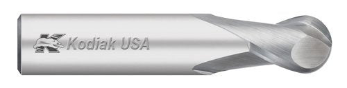 Kodiak Cutting Tools LD-B4PZ-OVEL USA Made Micrograin Carbide Ball Nose End Mill Set, 2 Flute, 1/8" to 1/2" (Pack of 6)