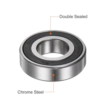 uxcell R12-2RS Deep Groove Ball Bearing, 10pcs 3/4" x 1-5/8'' x 7/16" Chrome Steel Z2 Double Rubber Sealed Bearing - size: 3/4" x 1-5/8'' x 7/16"