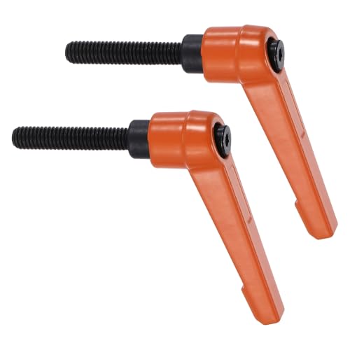 uxcell Clamping Lever Handles for Lathe, M6x32mm Male Thread Orange 2Pcs - size: M6x32mm