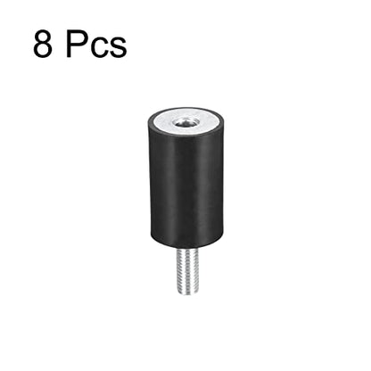 uxcell Rubber Mounts 8pcs M8 Male/Female Vibration Isolator Shock Absorber, for Garage Motor Air Compressor Car Boat Bobbins, D25mmxH40mm - size: M8x25mmx40mm