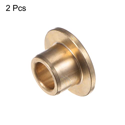 HARFINGTON 2pcs Flange Bearing Sleeve 8mm Bore 12mm OD 10mm Length 2mm Flange Thickness Bronze Bushing Self-Lubricating Bushings Sleeve for Industrial Equipment - size: 8mmx12mmx10mm