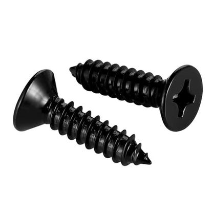 #12 x 1 Wood Screws Flat Head Fast Self Tapping Drywall Screws 18-8 Stainless Steel 304 Black Finish, 50 PCS - size: #12 x 1"