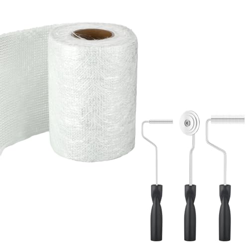 1708 Fiberglass Cloth Roll 6" Wide by 360" Mat Material Roll with 3 Roller Tools Kit Fiberglass Filler Sheet for Boat Tub Shower Repair - size: 6" X 360"