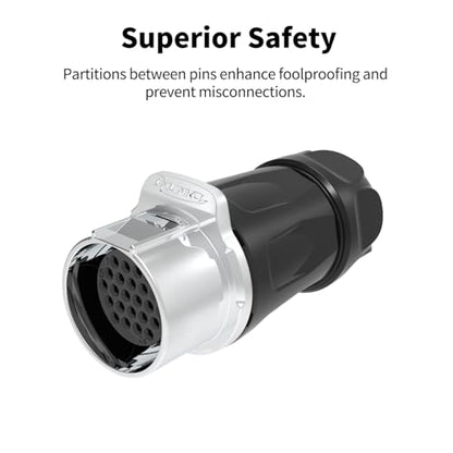 CNLINKO LP-24 24 Pin Circular Connector IP68 Waterproof Mating Plug Set - size: 24-Pin