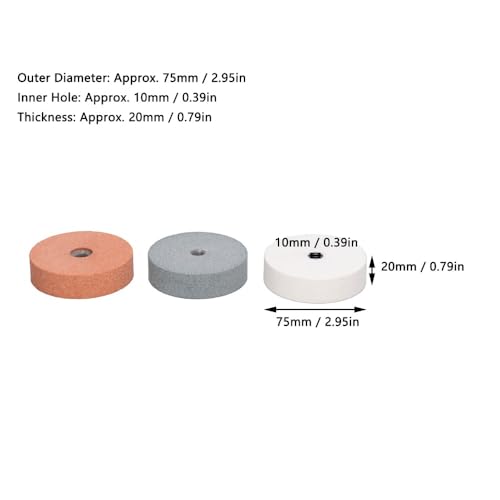 3 Inch Silicon Carbide Grinding Wheels 3 Pack – Abrasive Polishing Discs for Bench Grinders, Sharpening Metal Wood Glass and Lawn Mower Blades