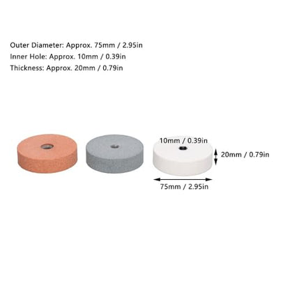 3 Inch Silicon Carbide Grinding Wheels 3 Pack – Abrasive Polishing Discs for Bench Grinders, Sharpening Metal Wood Glass and Lawn Mower Blades