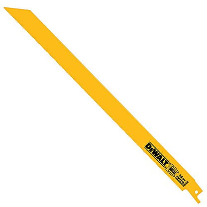 DEWALT Reciprocating Saw Blades, Straight Back, 12-Inch, 14 TPI, 5-Pack (DW4838) - style: 12" 14 TPI, 5-pack