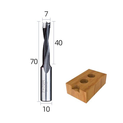HUHAO 7mm Carbide Tipped Brad Point Boring Bit, Right Hand Dowel Drill Bits - size: 7mm Dia x 70mm Long x 10mm Shank R