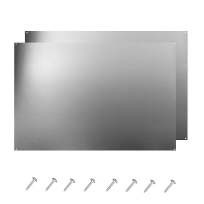 24 x 30-inch Reversible Stainless Steel Backsplash for Kitchen wall，Splatter Guard and Cooking Shield， Range Hood Accessories to Keep Kitchen Clean， Four Pre Drilled Holes for Easy Installation - size: 30"×24"(2-pc)