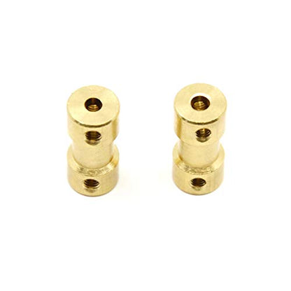 8pcs Brass Shaft Coupling Joint Connector with Screws for Small Motor (3.17mm) - size: 3.17mm to 3.17mm
