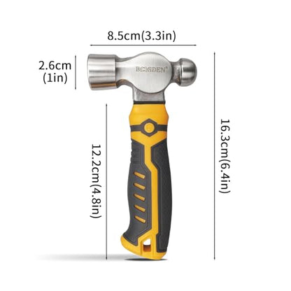 BOOSDEN Small Ball Peen Hammer Stubby Short Handle Ballpeen Hammer 8 oz - size: Ball Peen Hammer