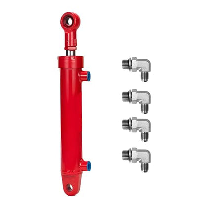 2x6 Hydraulic Cylinder 3 Ton Double Acting Welded Hydraulic Cylinder 2"Bore x 6"Stroke with 3/8" JIC 37°(9/16"-18 Thread) Hydraulic End Connectors Maximum Thrust Force 6613lbs