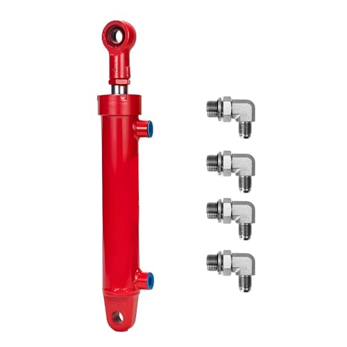 2x6 Hydraulic Cylinder 3 Ton Double Acting Welded Hydraulic Cylinder 2"Bore x 6"Stroke with 3/8" JIC 37°(9/16"-18 Thread) Hydraulic End Connectors Maximum Thrust Force 6613lbs
