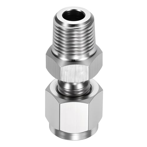 1/8"OD Compression x 1/8" NPT Male Union Coupling Connector - size: 1/8"OD Compressionx1/8" MNPT