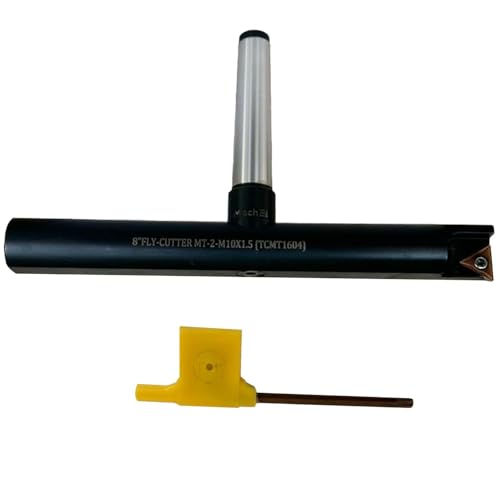 MachEl New Balanced Design 8″ Fly Cutter Indexable Type with MT-2 Shank (M-10/1.5 Drawbar Thread) Single Insert Face Milling Cutter TCMT1604 Insert Included Torx Screw & Star Key Included - size: 8" Fly Cutter MT-2 Shank (M-10/1.5)