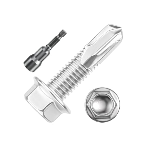 Wensilon 2lbs 5/16×1-1/4" Stainless Steel Self Drilling Screws, 60 PCS - color: Silver, size: 5/16×1-1/4"