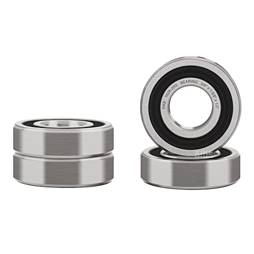 XIKE 4 Pcs 1628-2RS Bearings 5/8" x1-5/8 x1/2", Double Rubber Seals. - size: 1628-2RS Size 5/8"x1-5/8"x1/2"