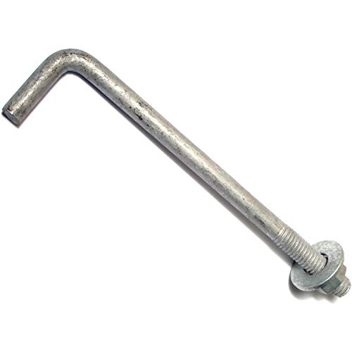 Hard to Find Fastener Hot Dip Galvanized Anchor Bolts, Sturdy Steel Anchors for Concrete, Cement, Asphalt in Construction, 3/8-16 x 6, Pack of 25 - size: 3/8-16 x 6"